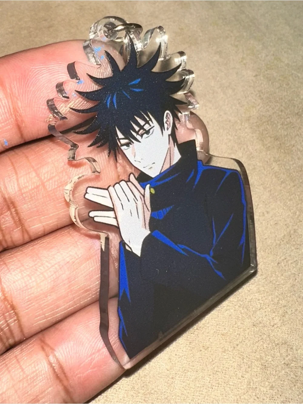 Jujutsu Kaisen Megumi Acrylic Keychain & Gojo Chibi Paper Clip Anime Accessory